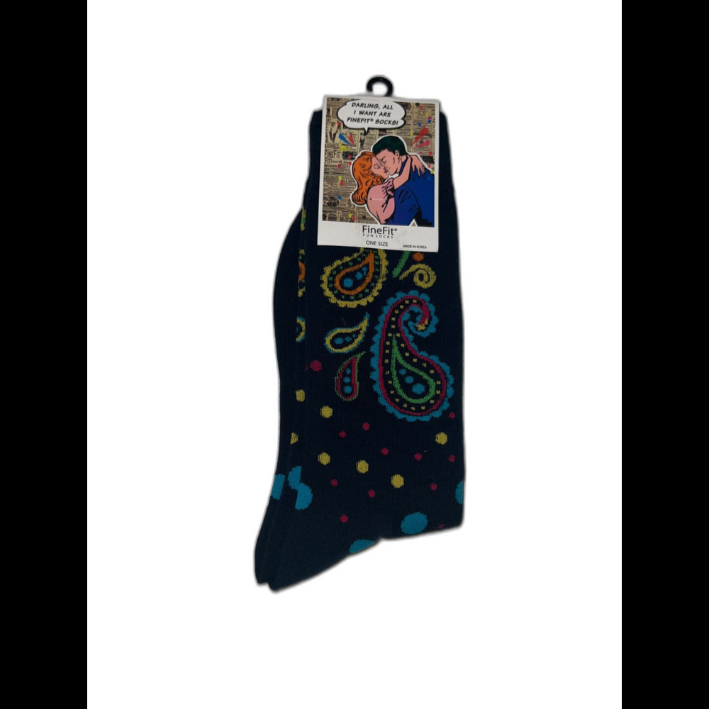 Fine Fit Mens Novelty Print Trouser Socks (Paisely)